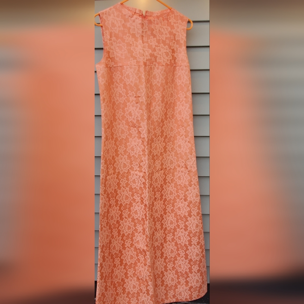 Vintage 60s Orange Lace Dress